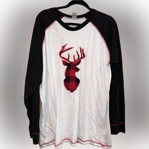 Plaid Deer Raglan Shirt